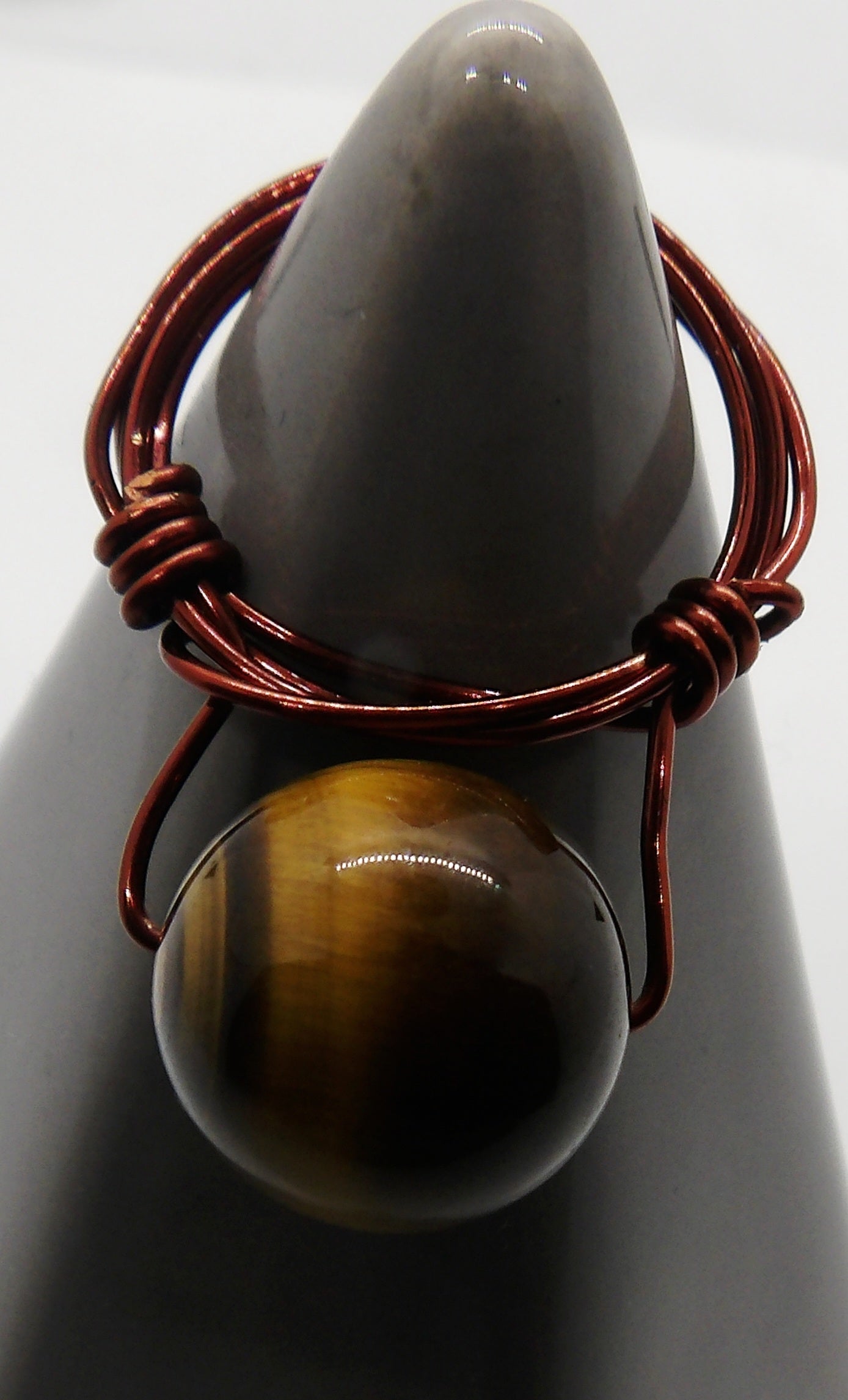 Tigers Eye Spinning Bead Ring