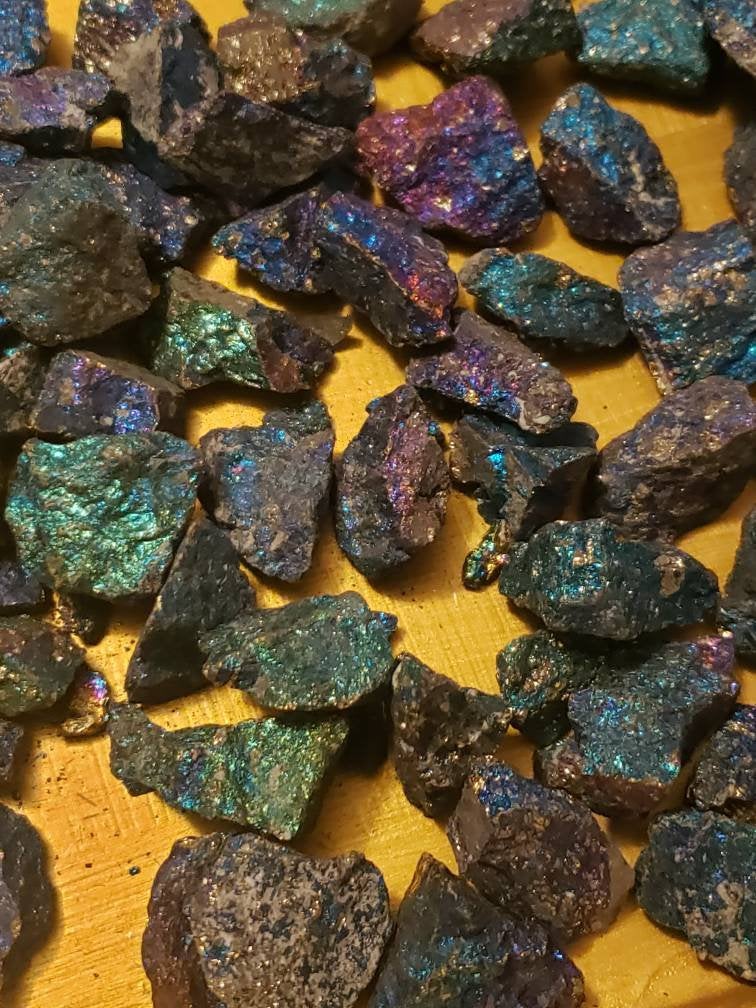Raw/Rough Chalcopyrite (Peacock Ore) small .5 to 1" pieces